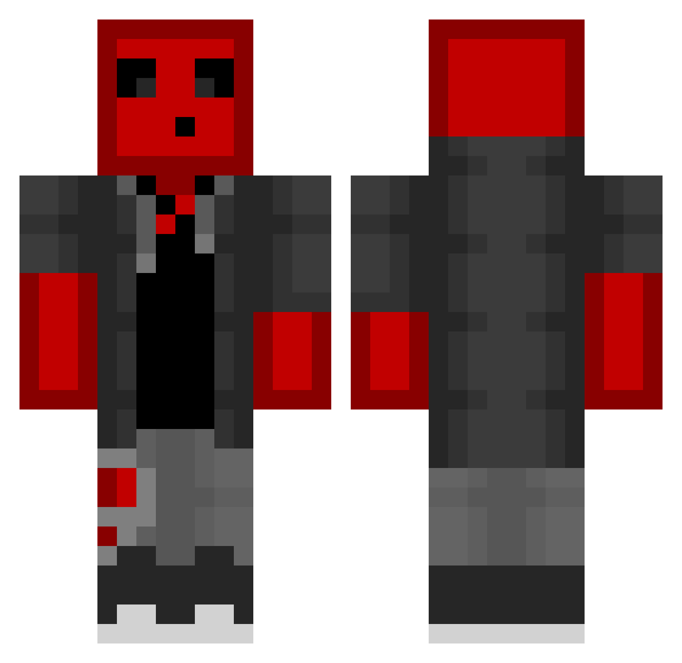 RWnse Minecraft skin, front and back view