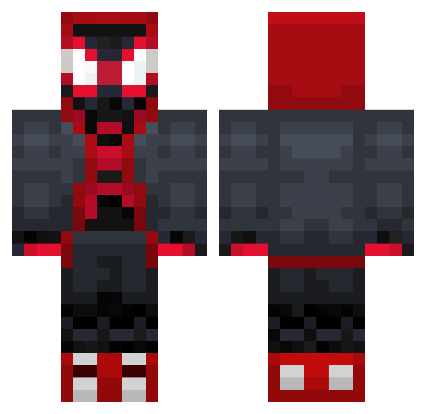 StraightForwards Minecraft skin, front and back view