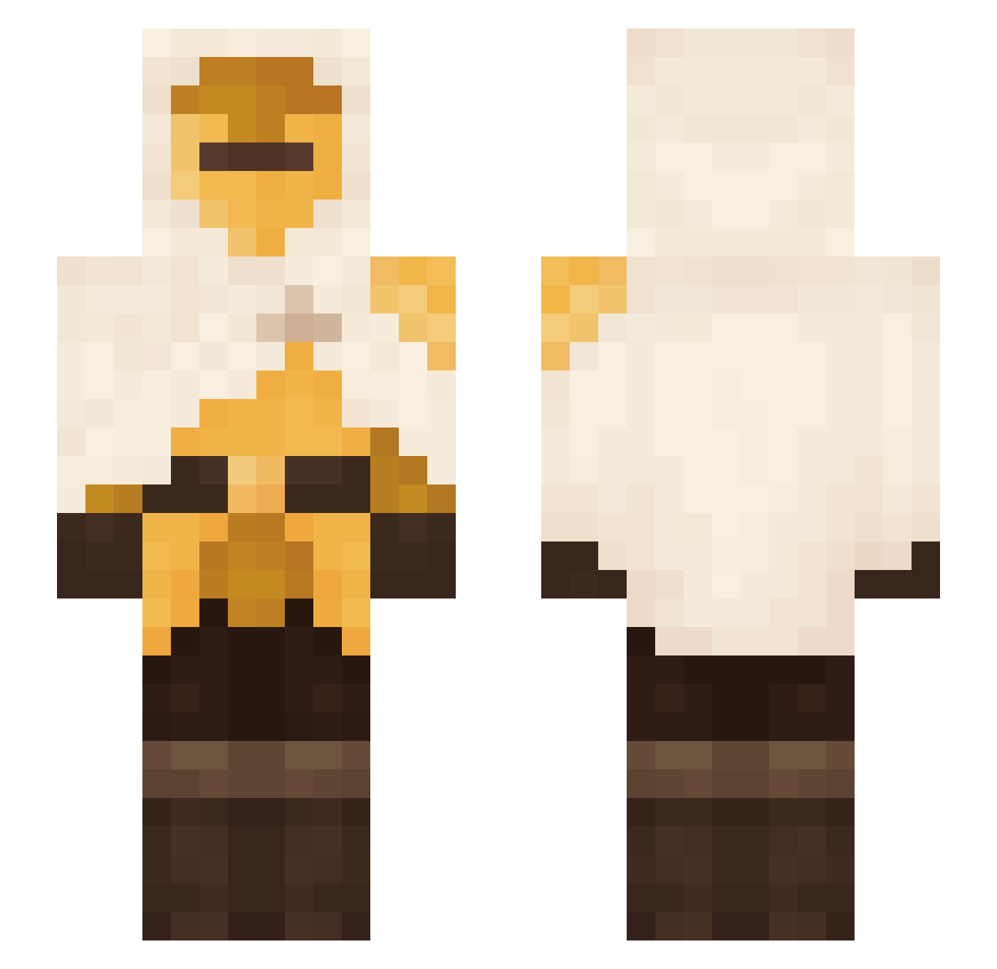 TsukikoSenshi Minecraft skin, front and back view