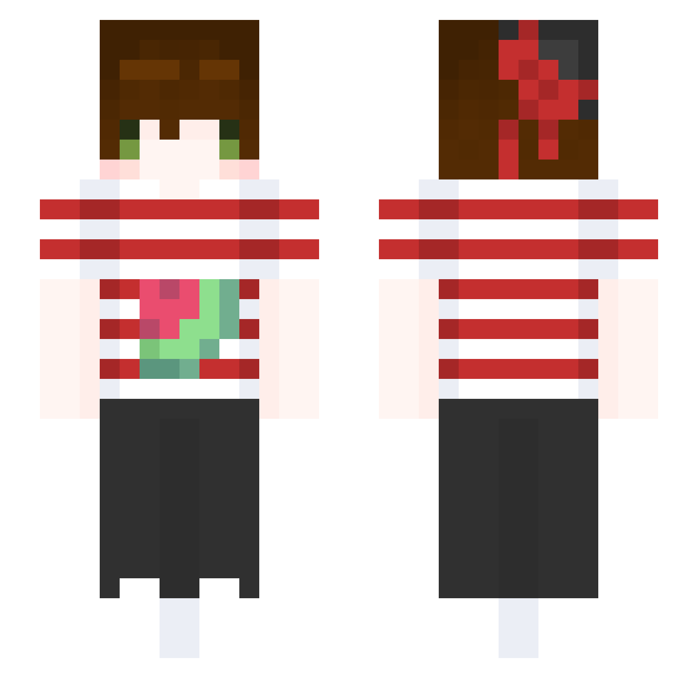 SleepyGeckoss Minecraft skin, front and back view