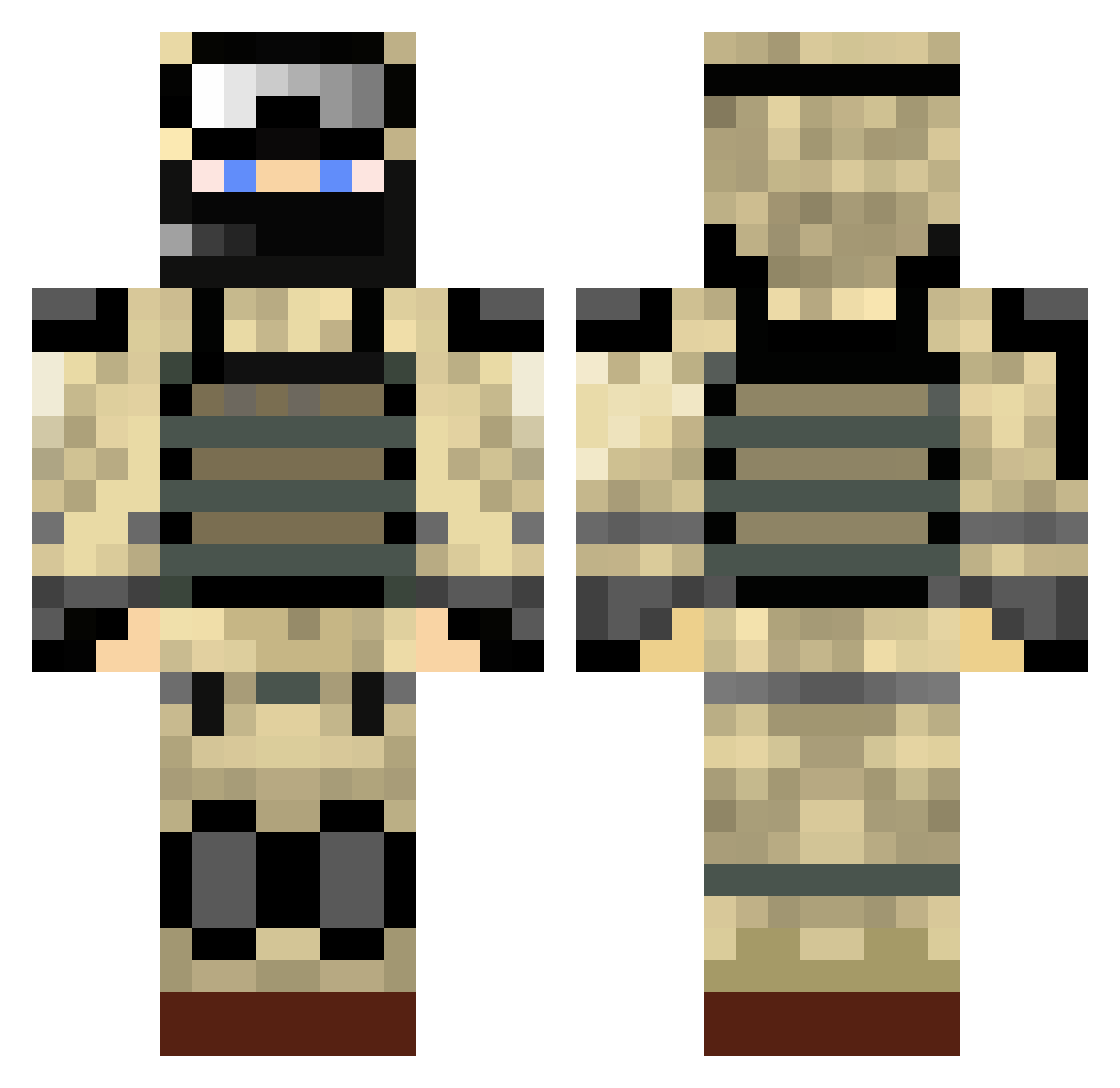 McDouwe Minecraft skin, front and back view