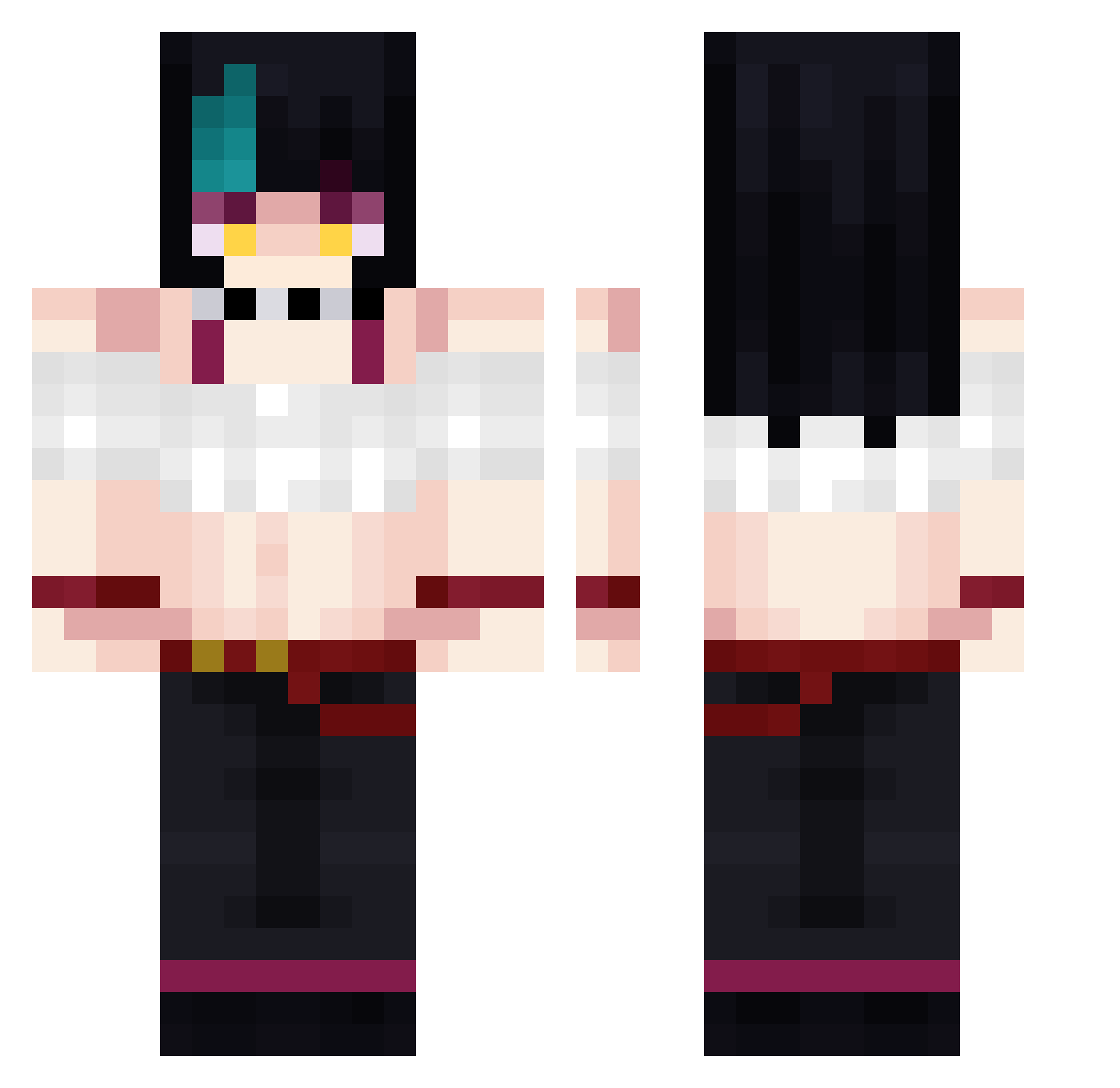 Hufo_Boss Minecraft skin, front and back view