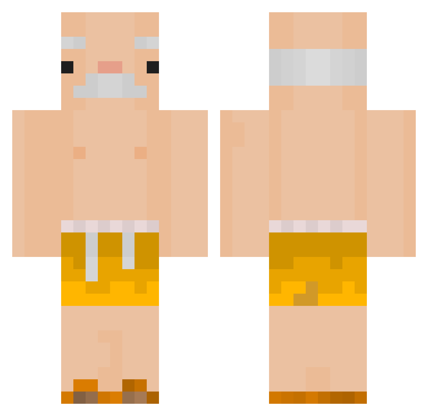 KimMinJa Minecraft skin, front and back view