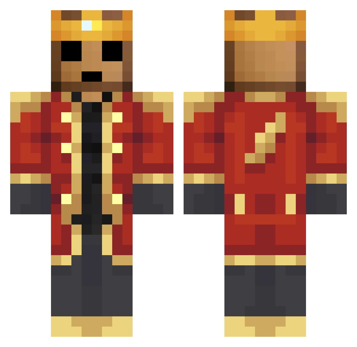 AcidGamerX Minecraft skin, front and back view