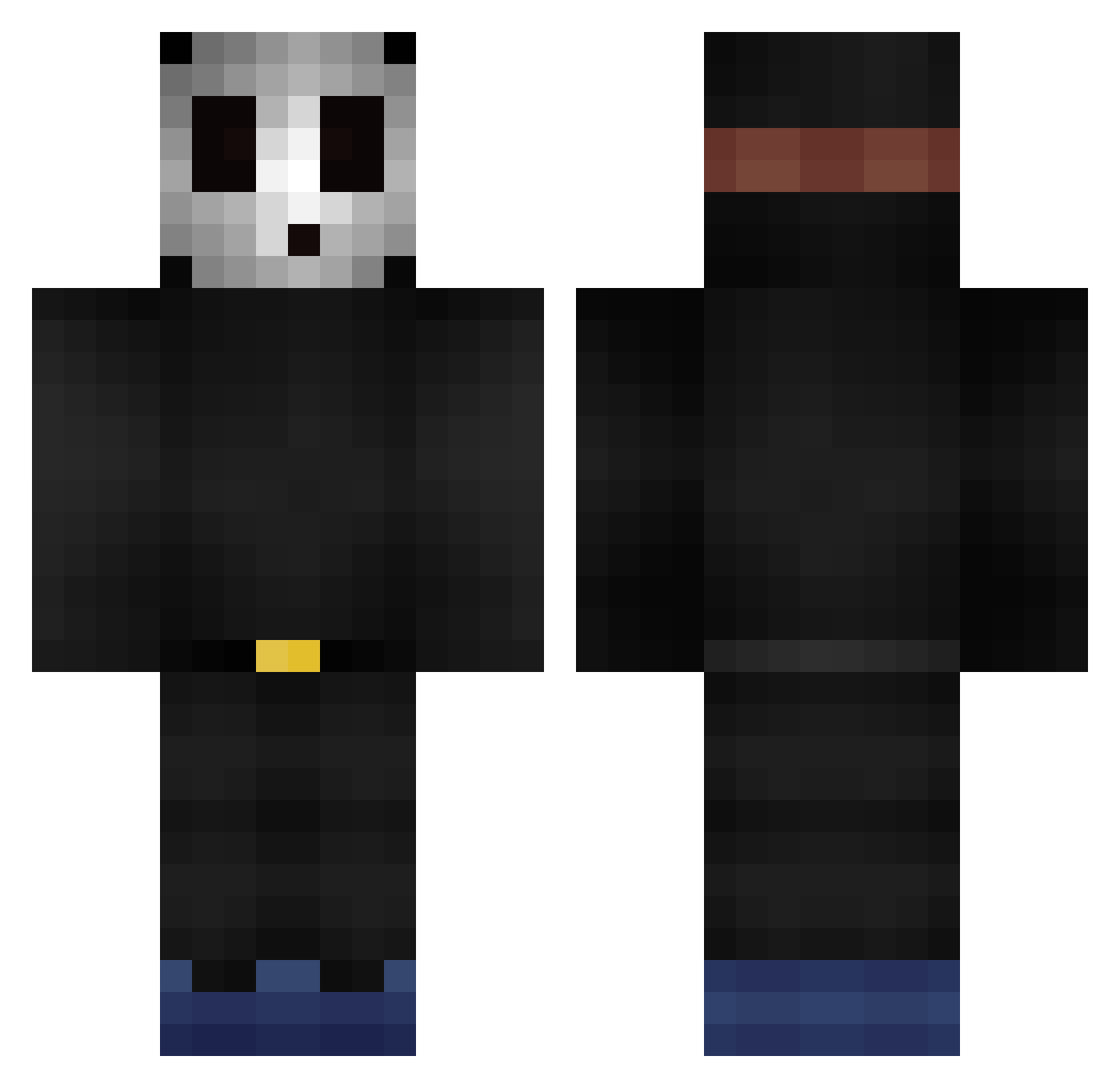 3rel Minecraft skin, front and back view