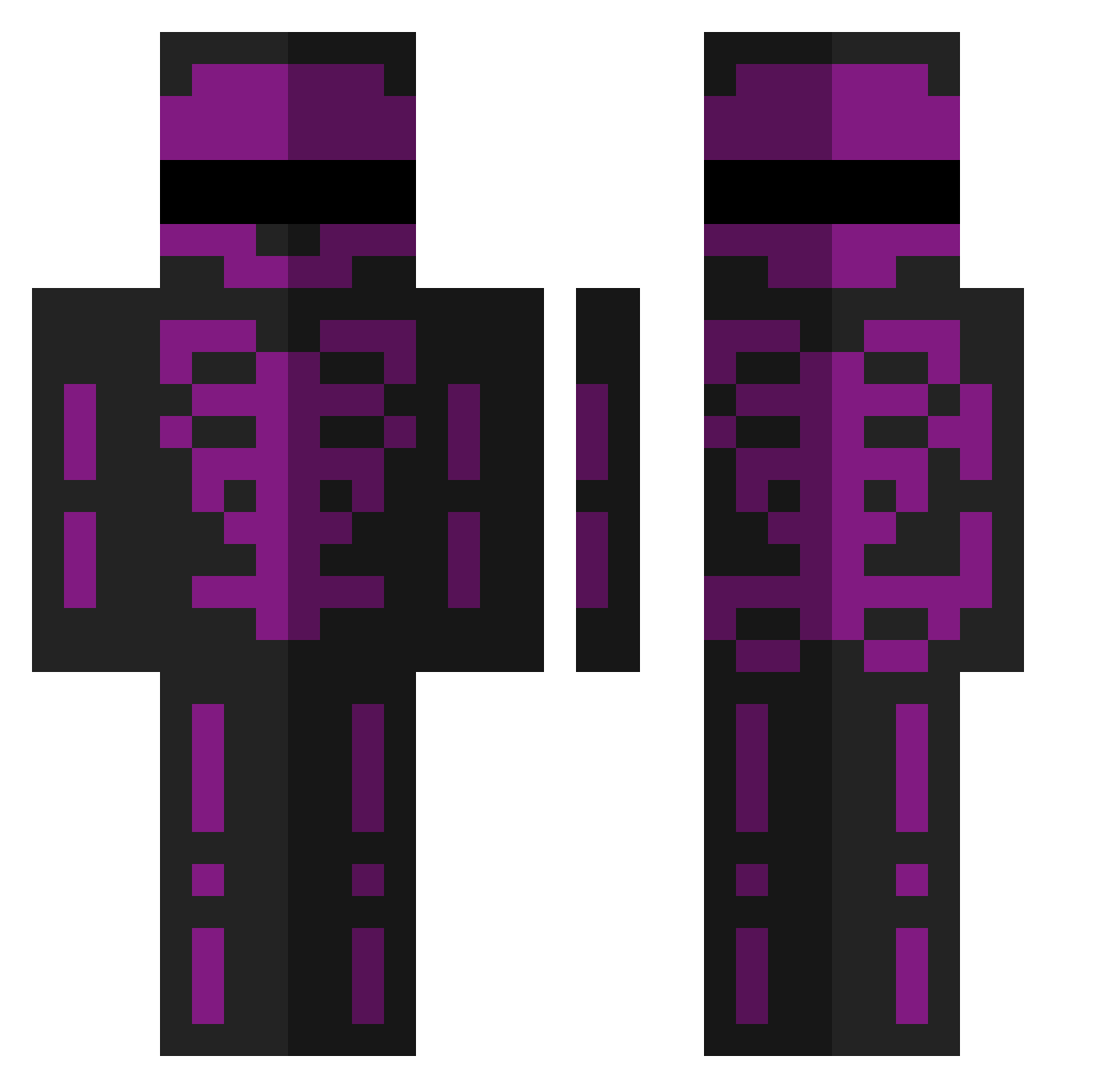 V0RTON Minecraft skin, front and back view