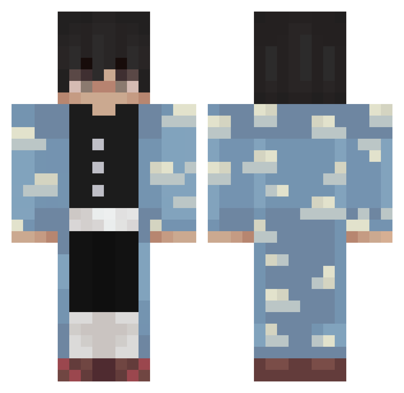 NearMe Minecraft skin, front and back view