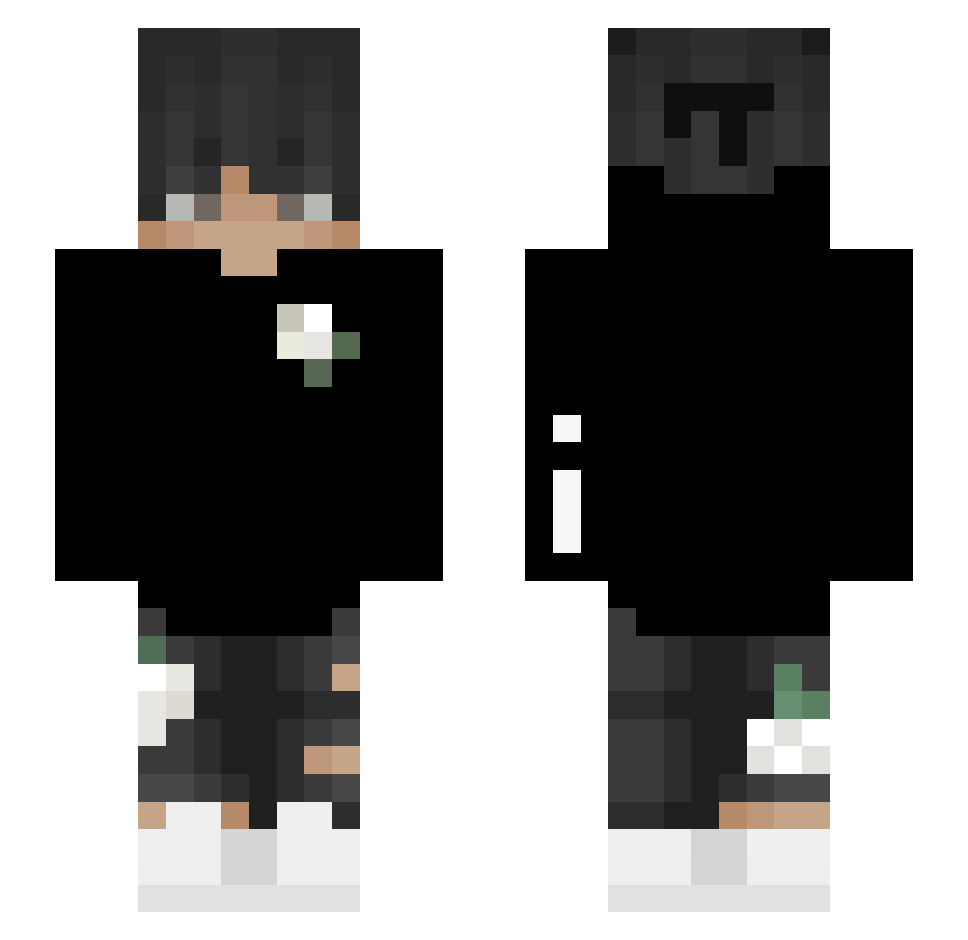 T1kT0k Minecraft skin, front and back view