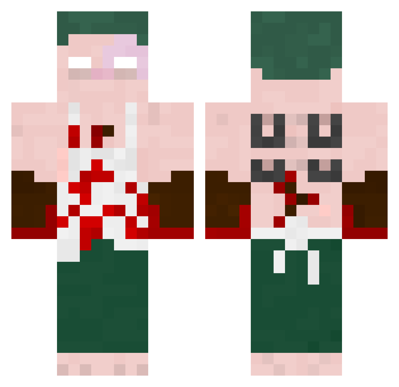 Vissya Minecraft skin, front and back view