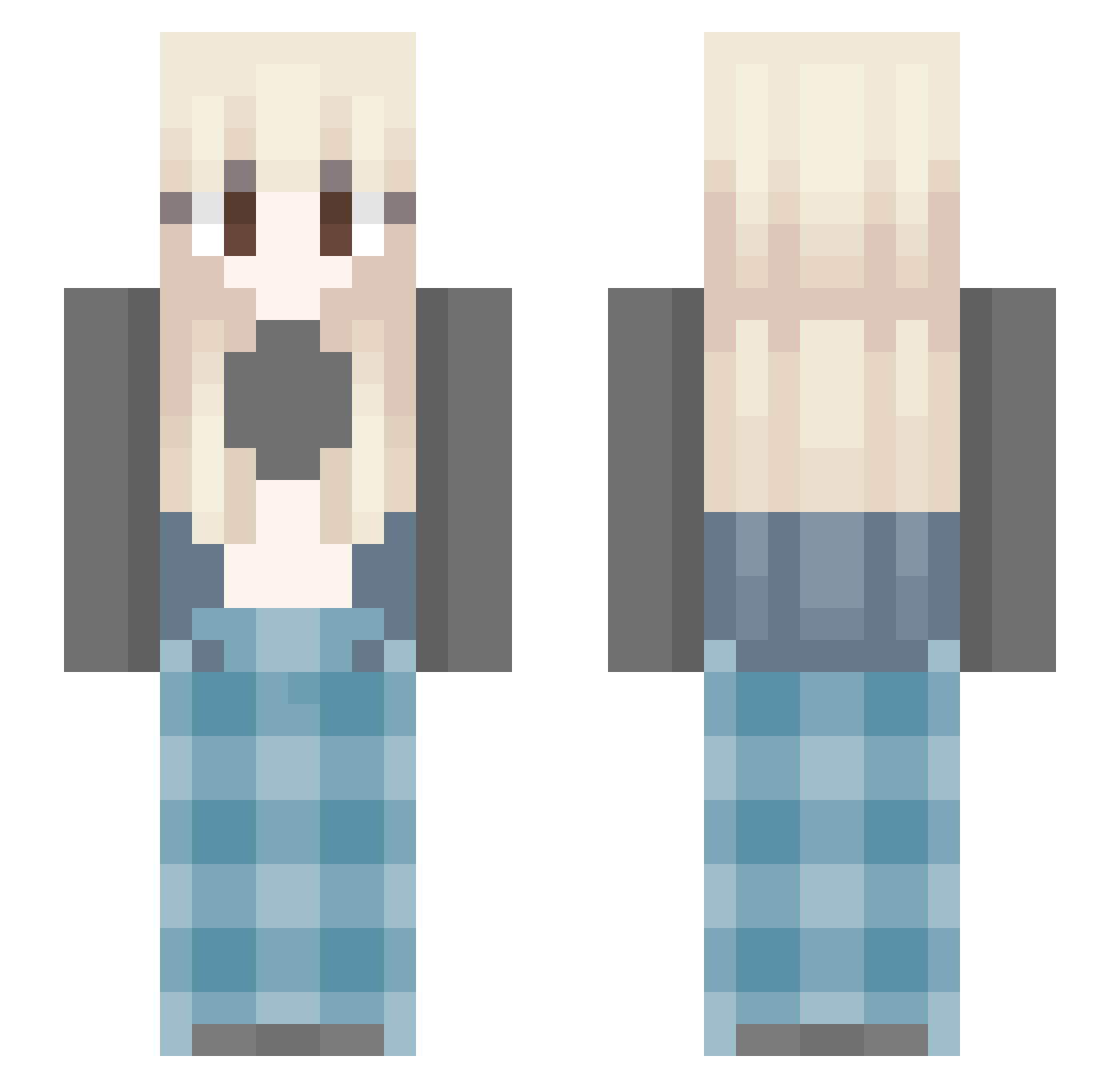 Rosie_idk Minecraft skin, front and back view