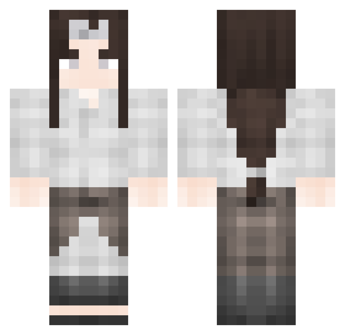 jhornell Minecraft skin, front and back view