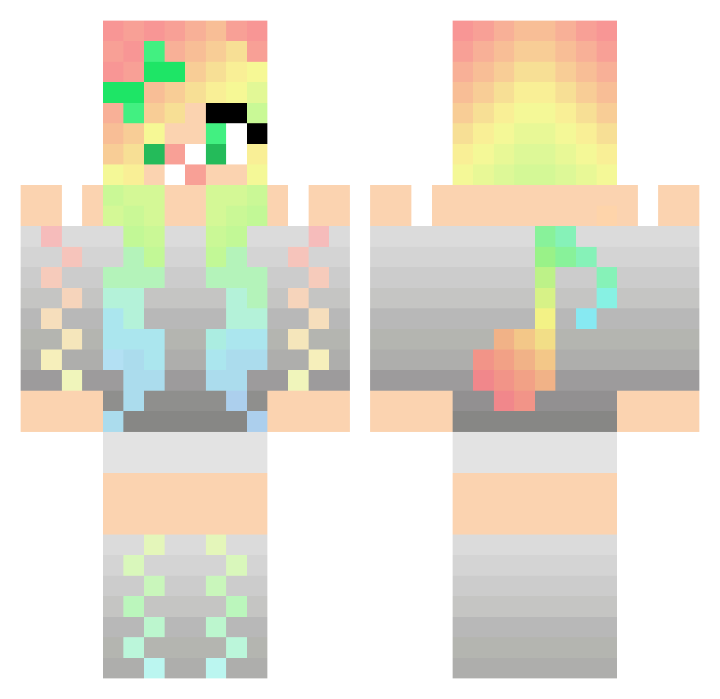 xMiiSsx Minecraft skin, front and back view