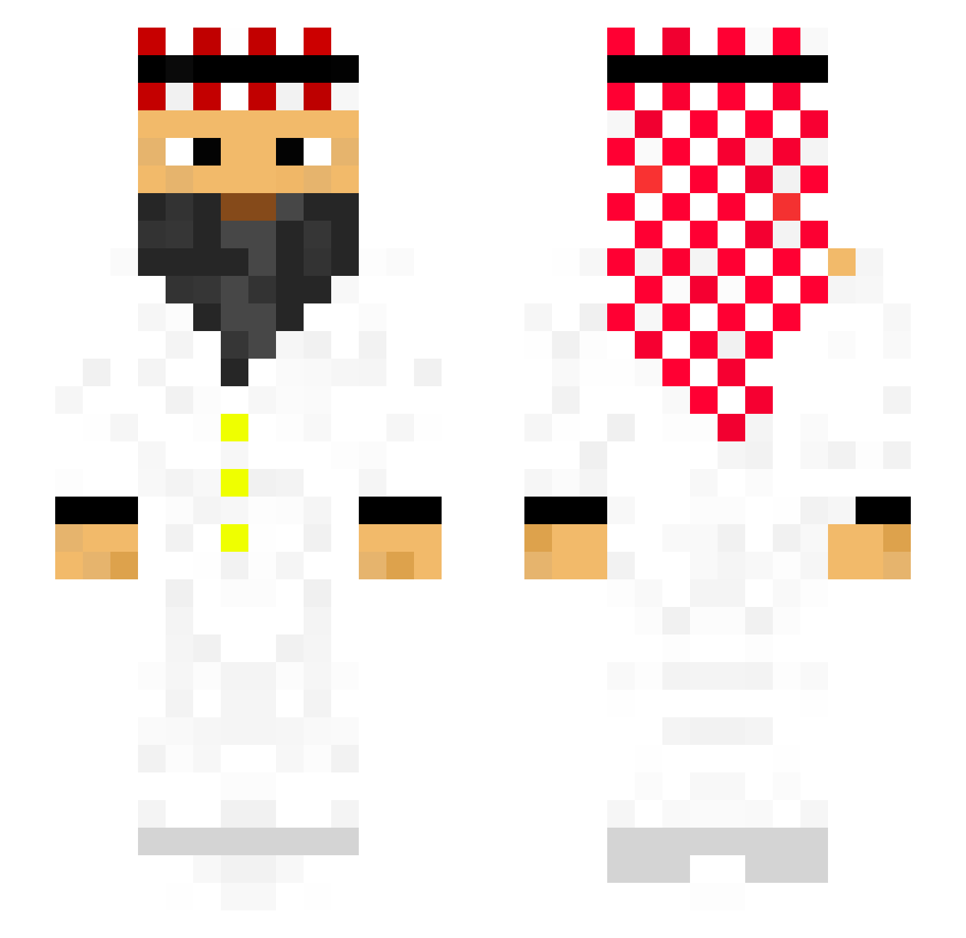 qctn Minecraft skin, front and back view