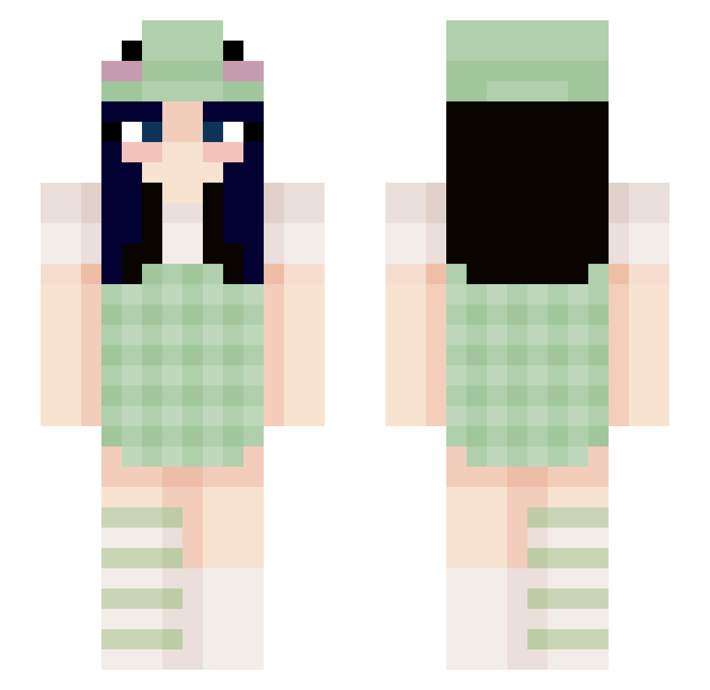 Lexrye Minecraft skin, front and back view