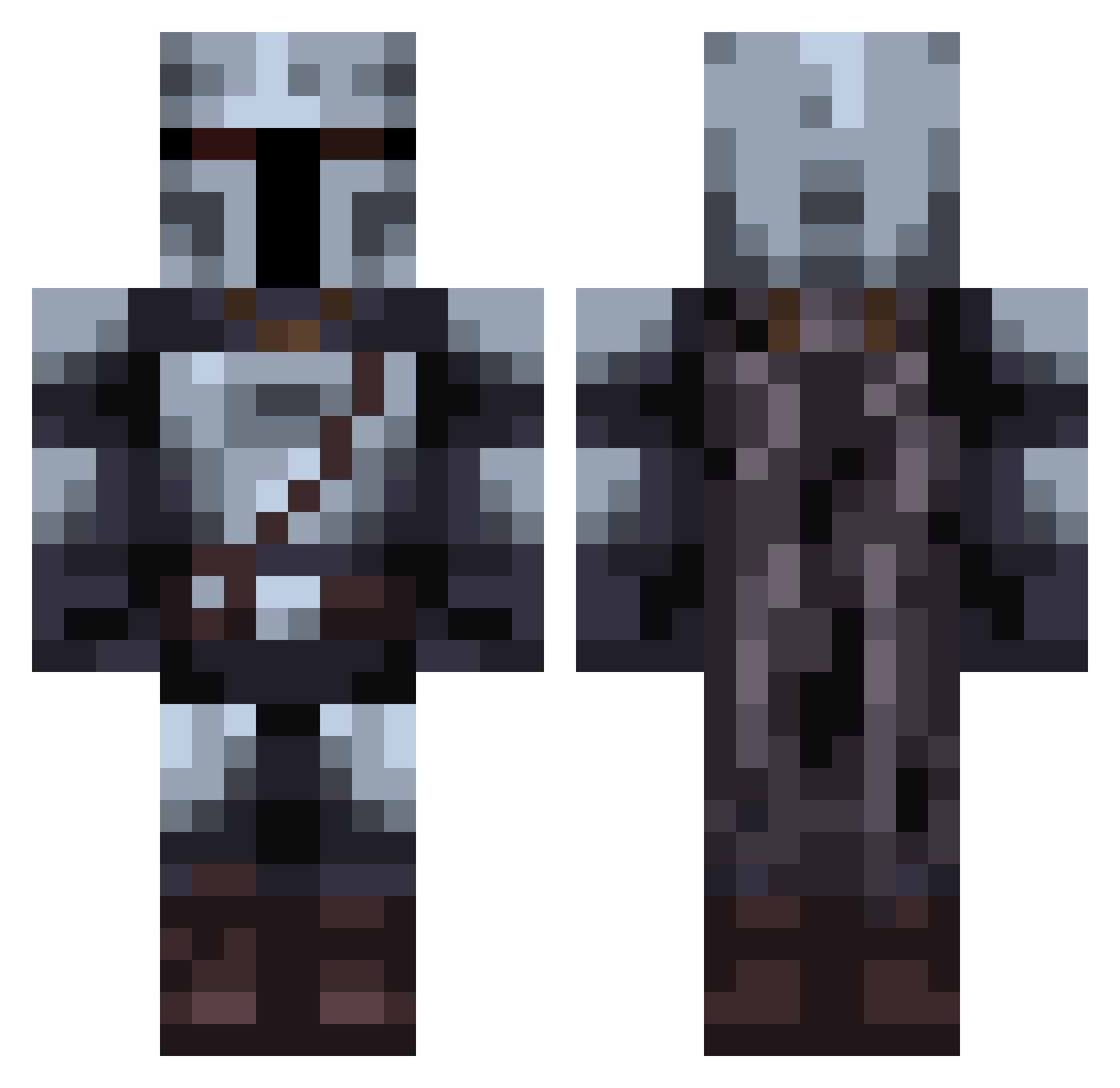 Woregrowl Minecraft skin, front and back view