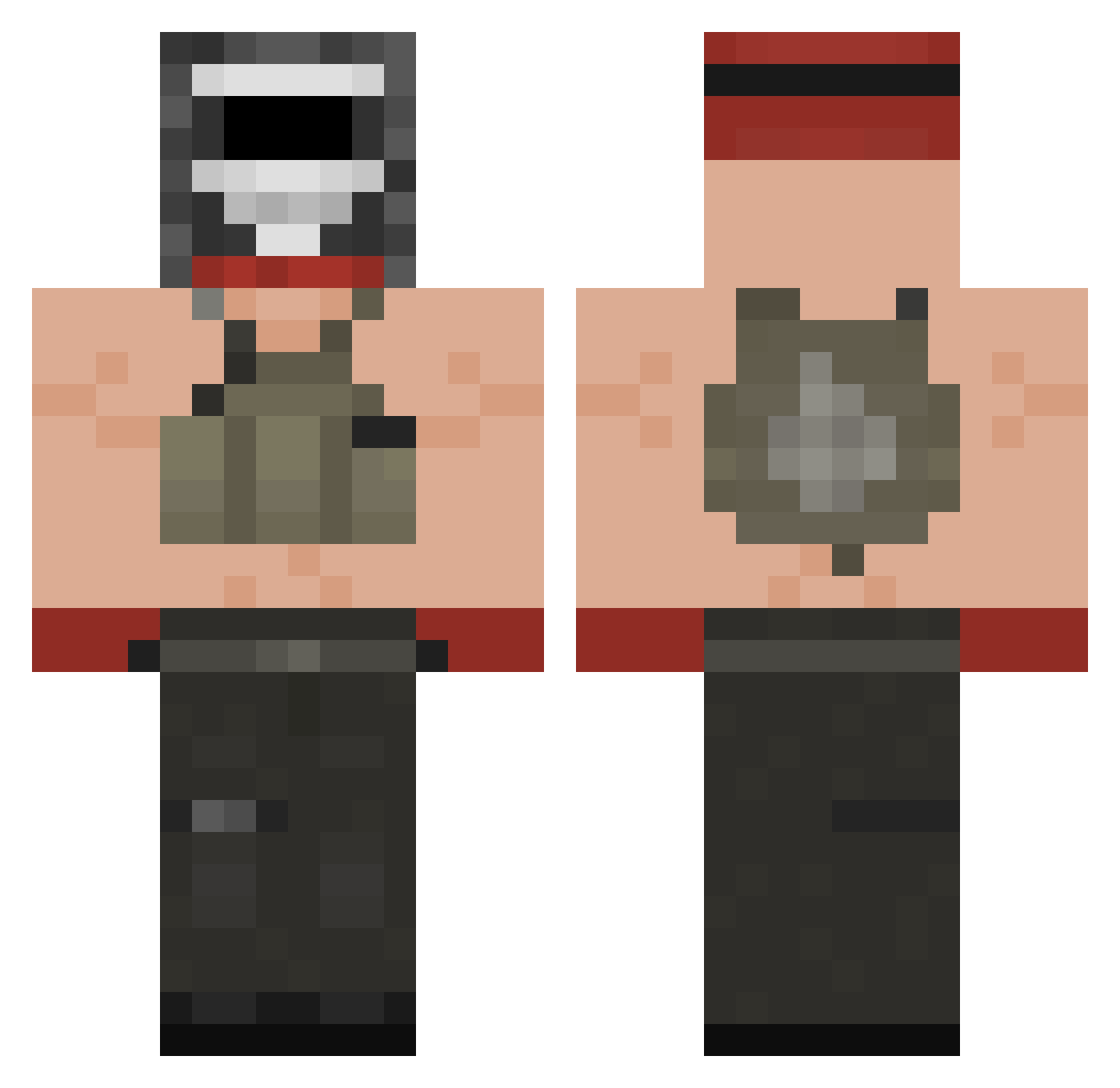 NinjabonTHREEr Minecraft skin, front and back view