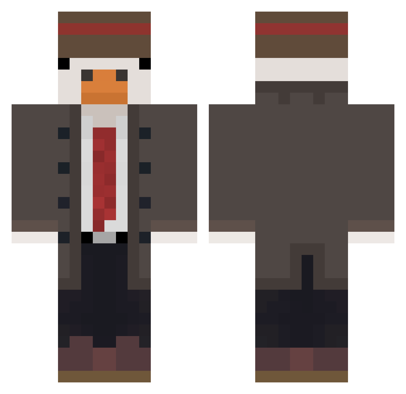 Yellowpawz Minecraft skin, front and back view