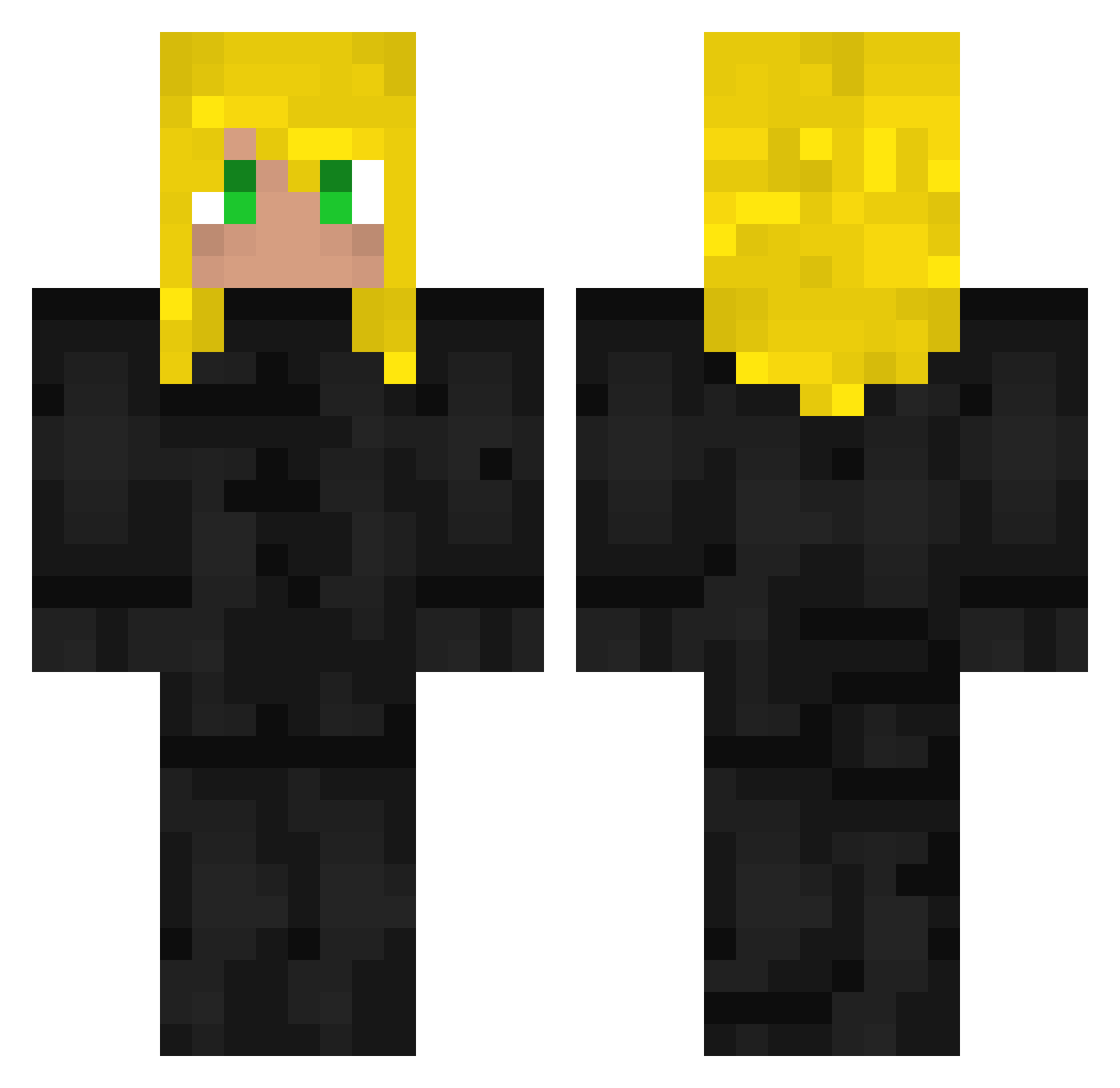 pussimagnet Minecraft skin, front and back view