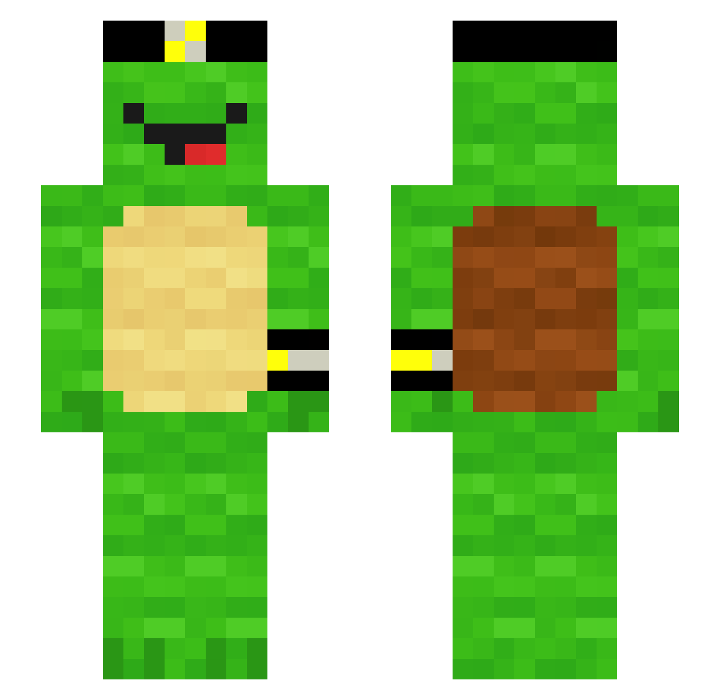 SubmissiveSeb Minecraft skin, front and back view