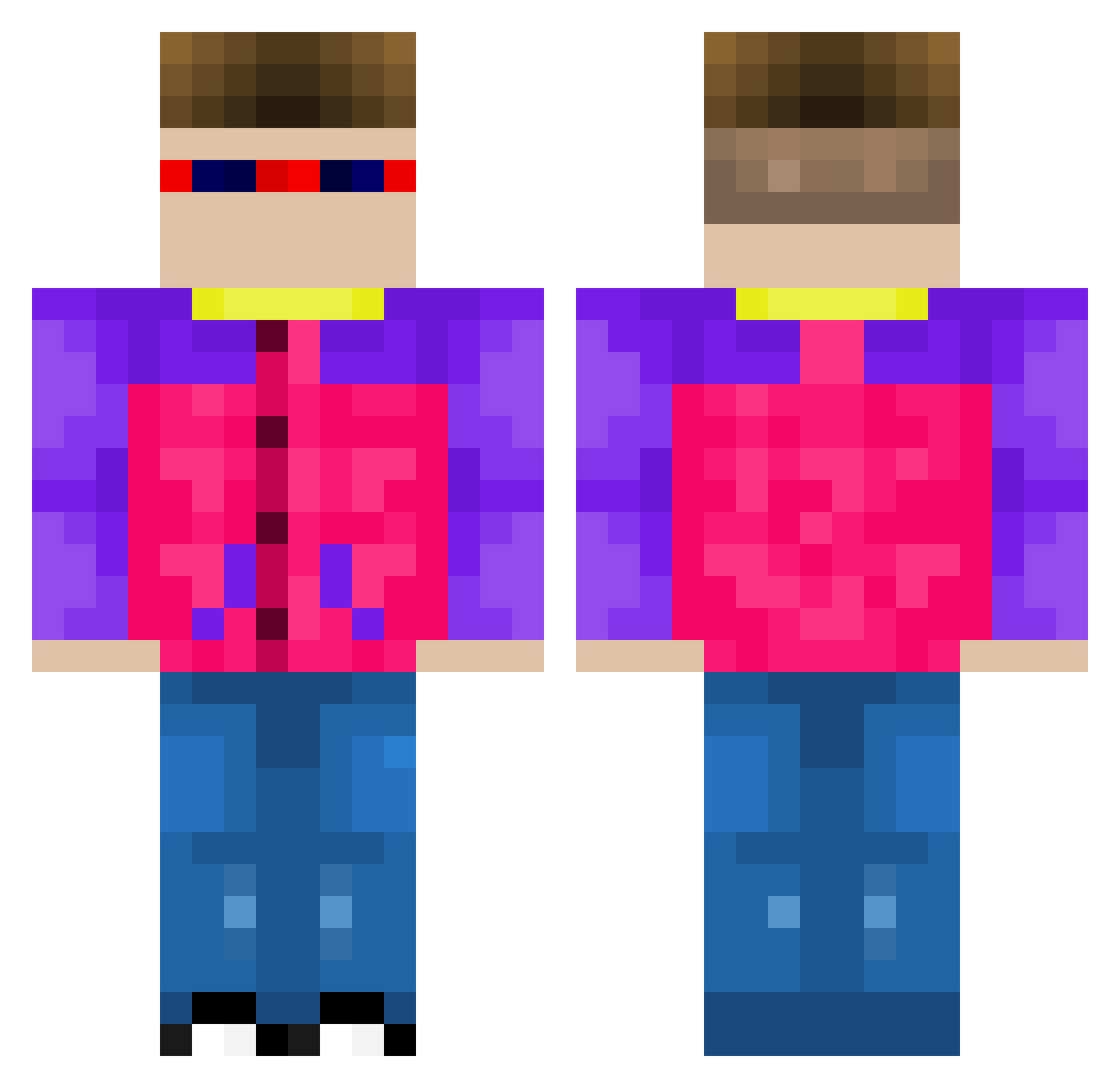 Yuwei0211 Minecraft skin, front and back view