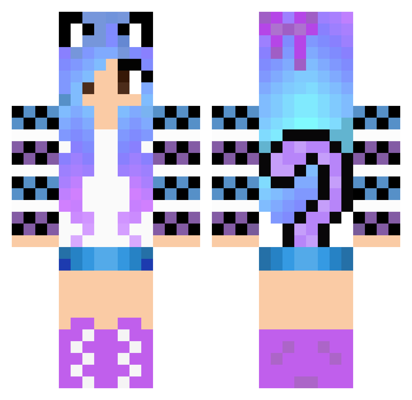 Miodiodavincci Minecraft skin, front and back view