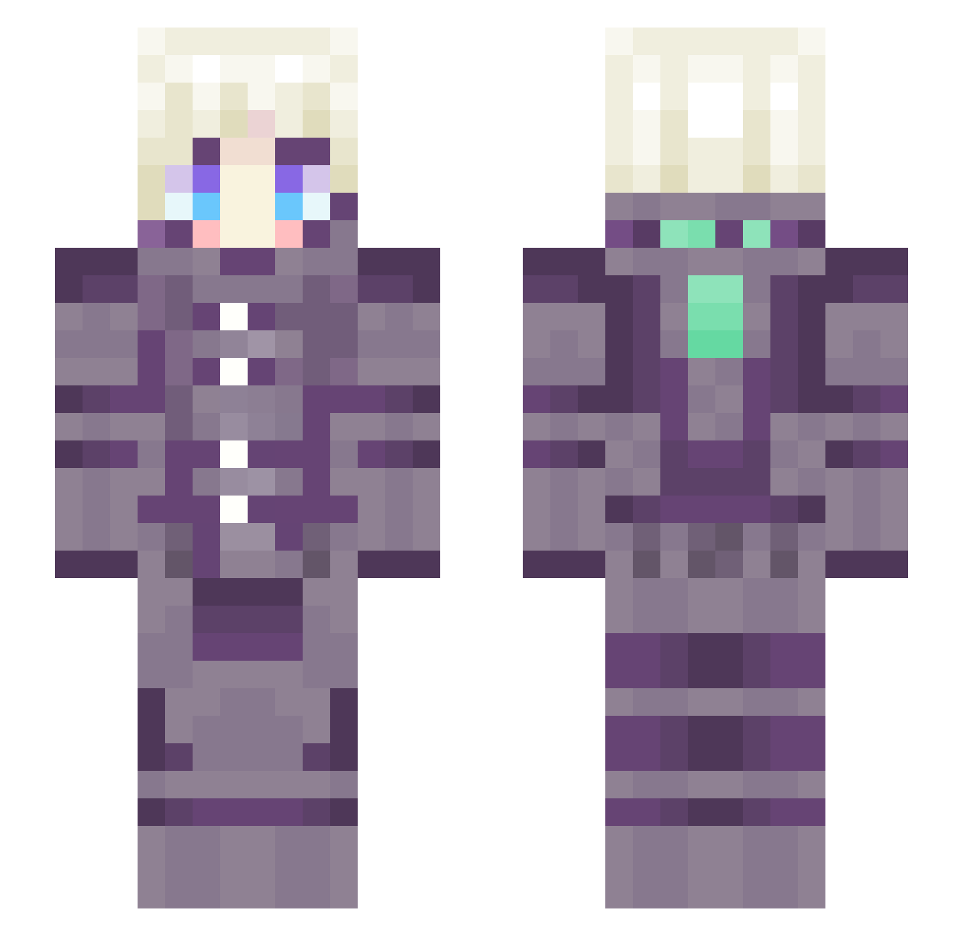 serpenteau Minecraft skin, front and back view