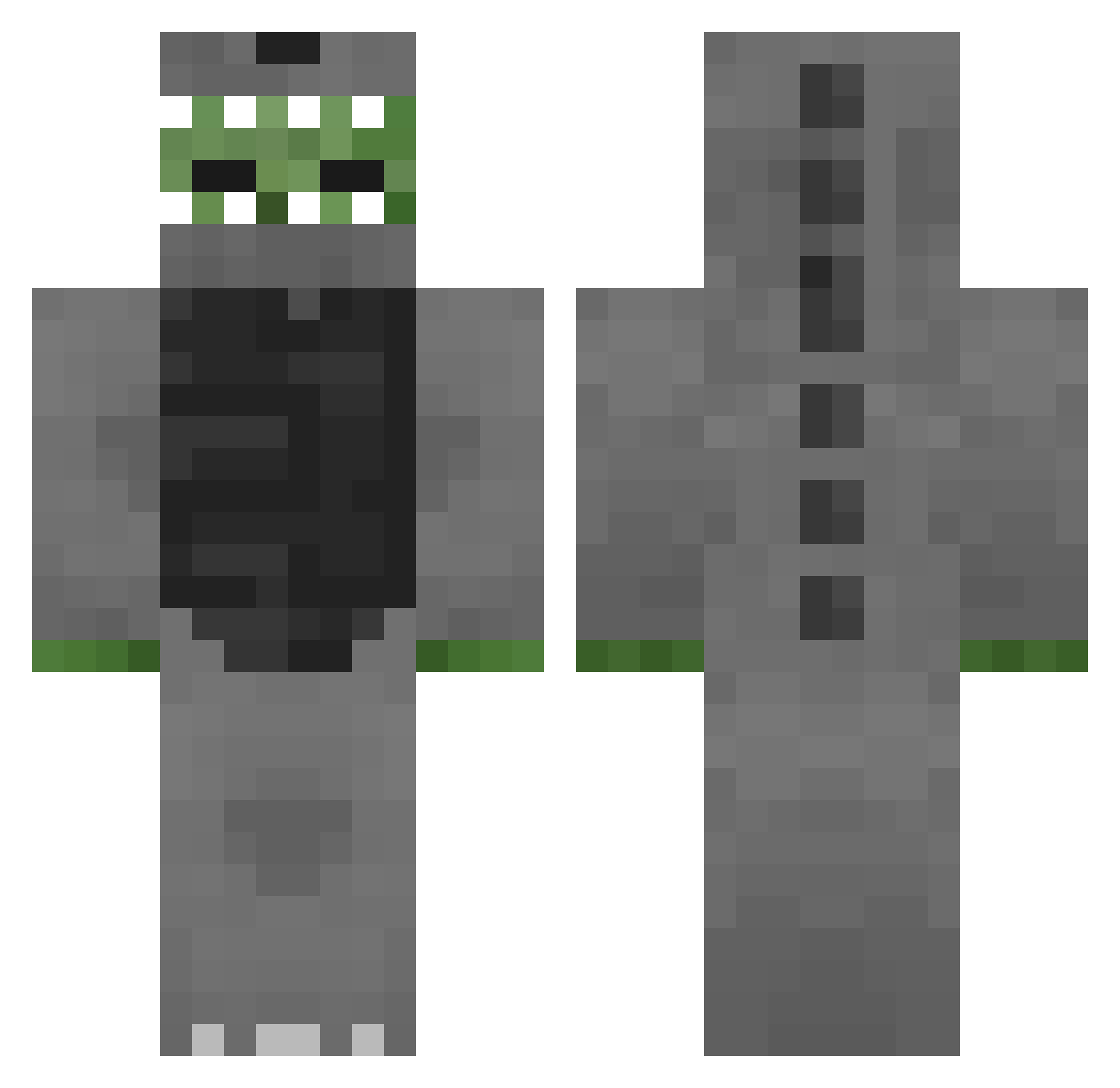 Prevents Minecraft skin, front and back view