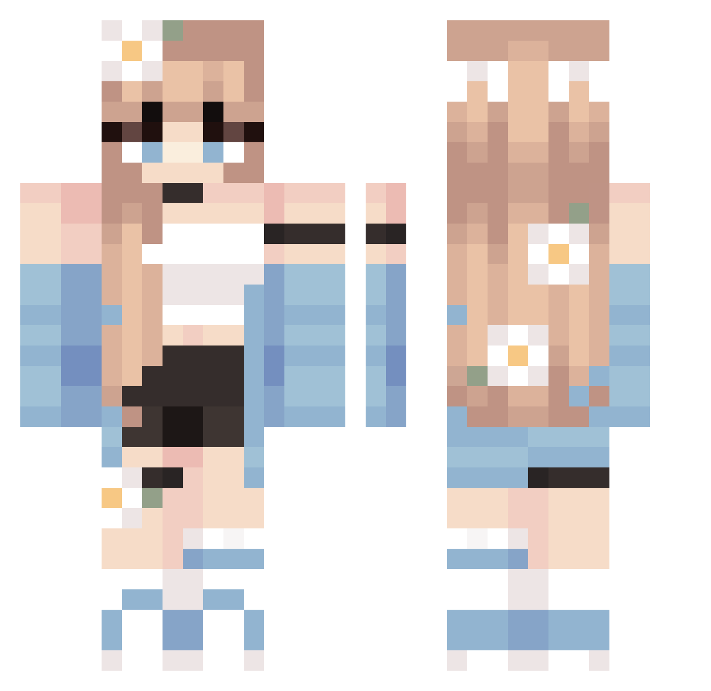 dudeoro Minecraft skin, front and back view