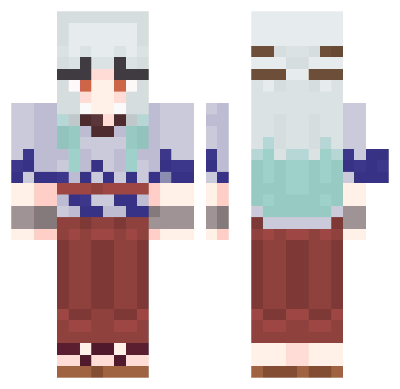 _Kyber Minecraft skin, front and back view