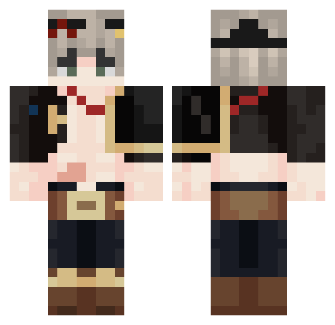 IamCrox Minecraft skin, front and back view