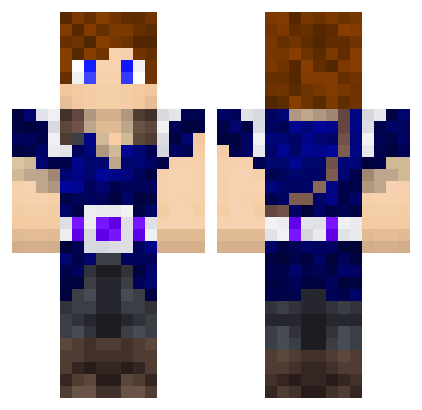solnava Minecraft skin, front and back view