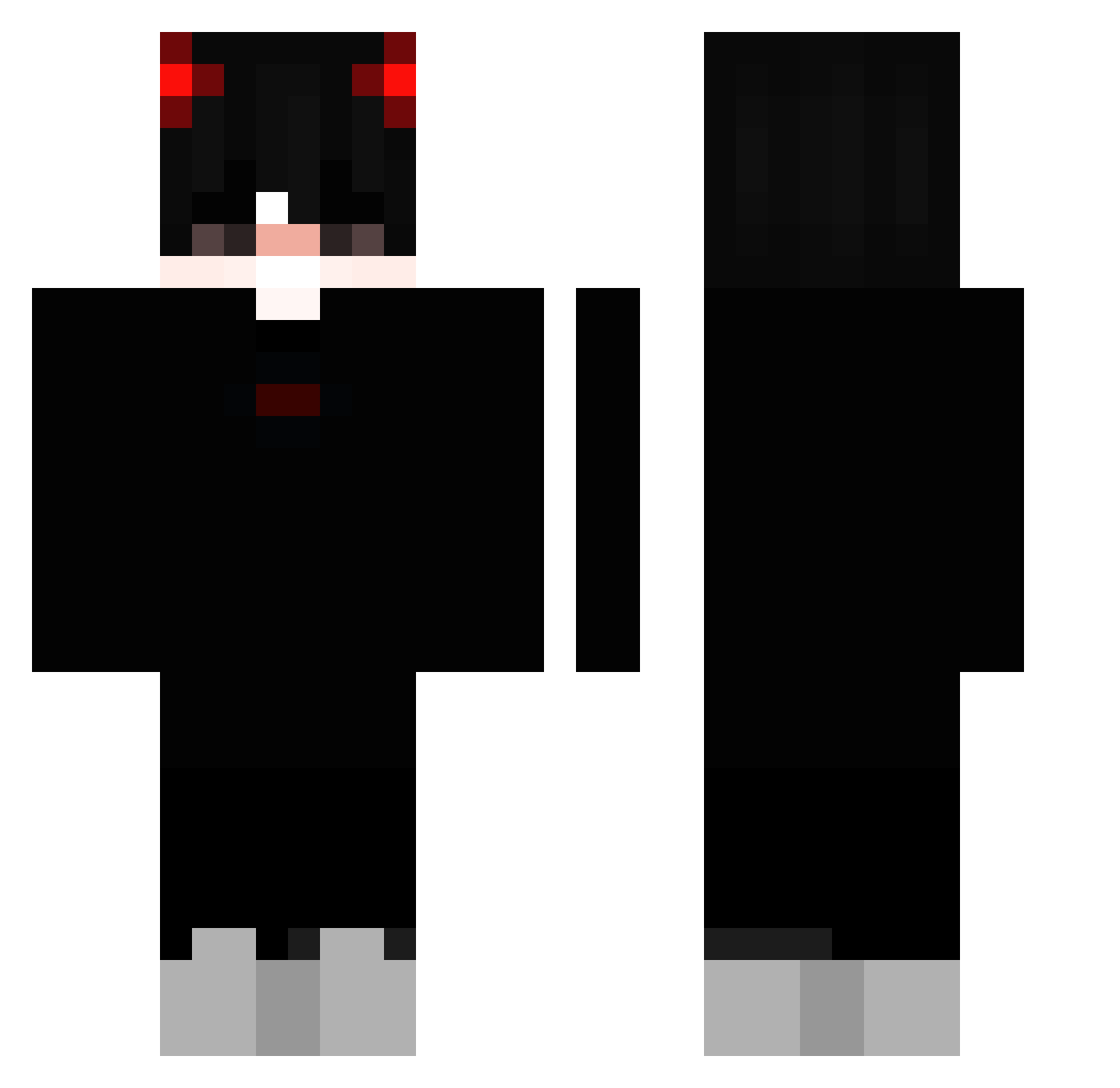 Zodiacdll Minecraft skin, front and back view