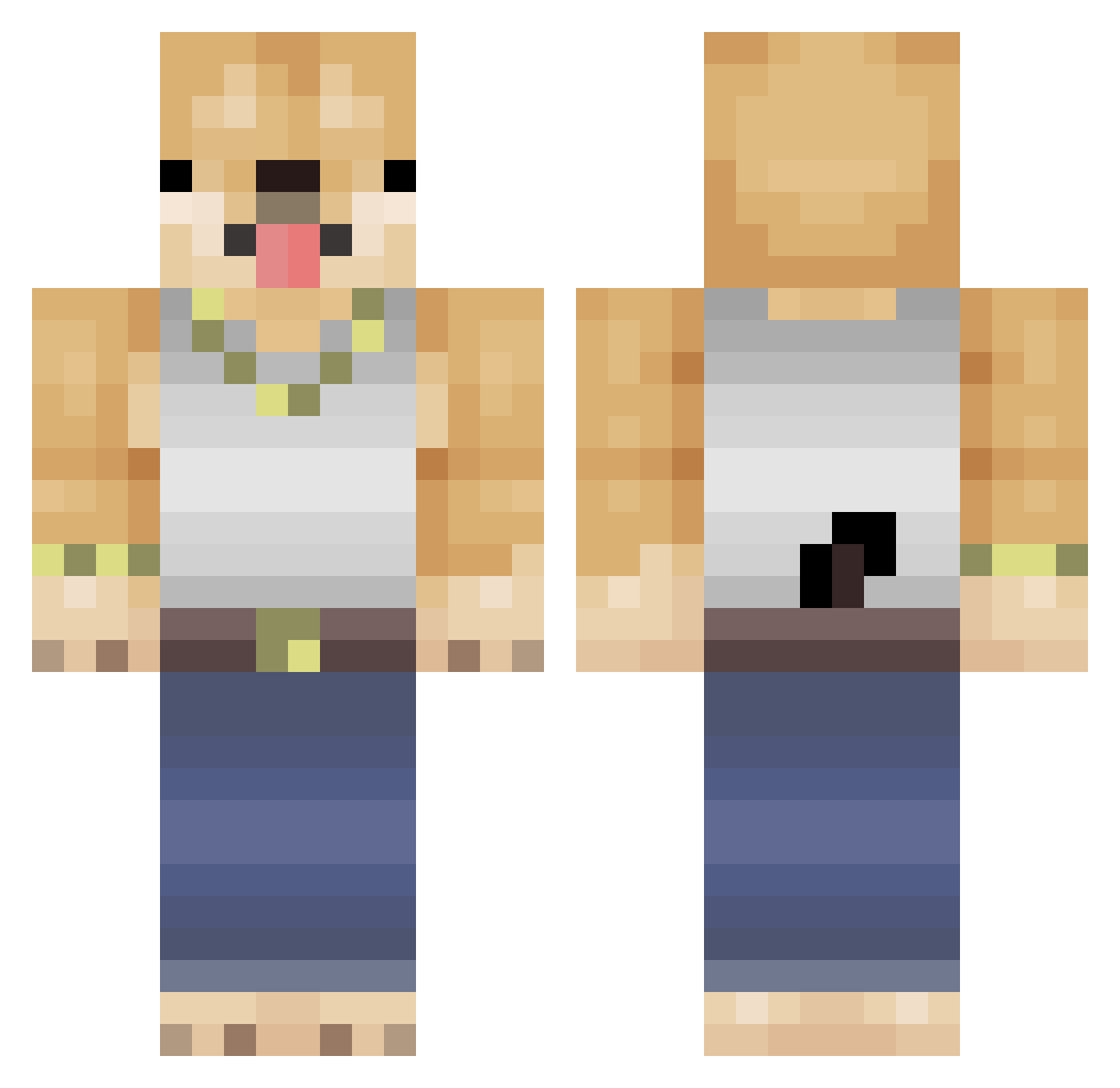 fnjv Minecraft skin, front and back view