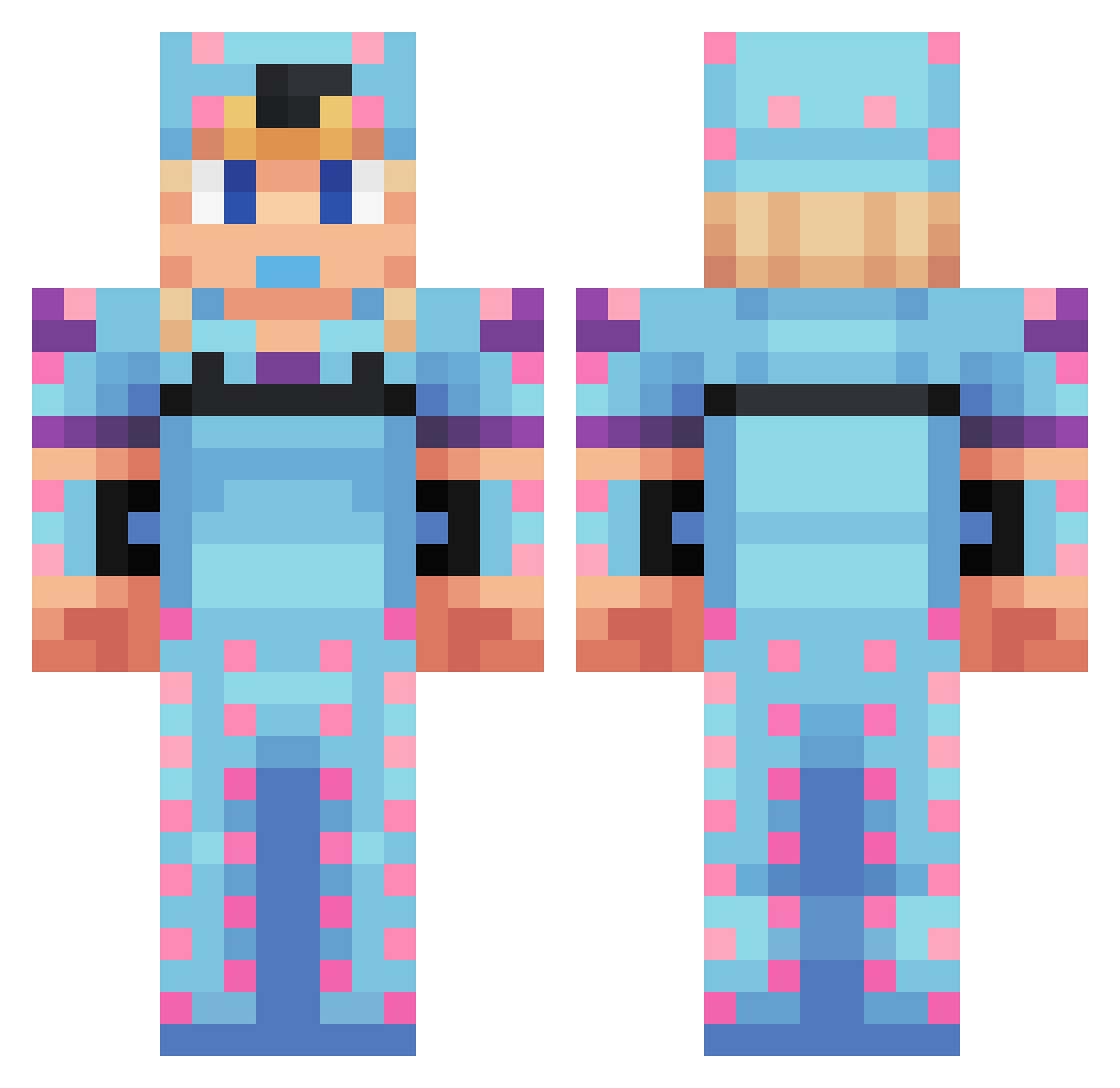 Kuhao Minecraft skin, front and back view