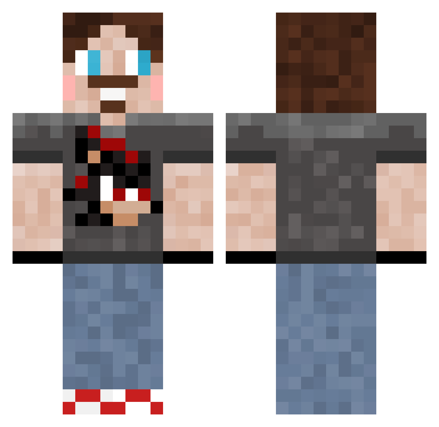 phoniies Minecraft skin, front and back view