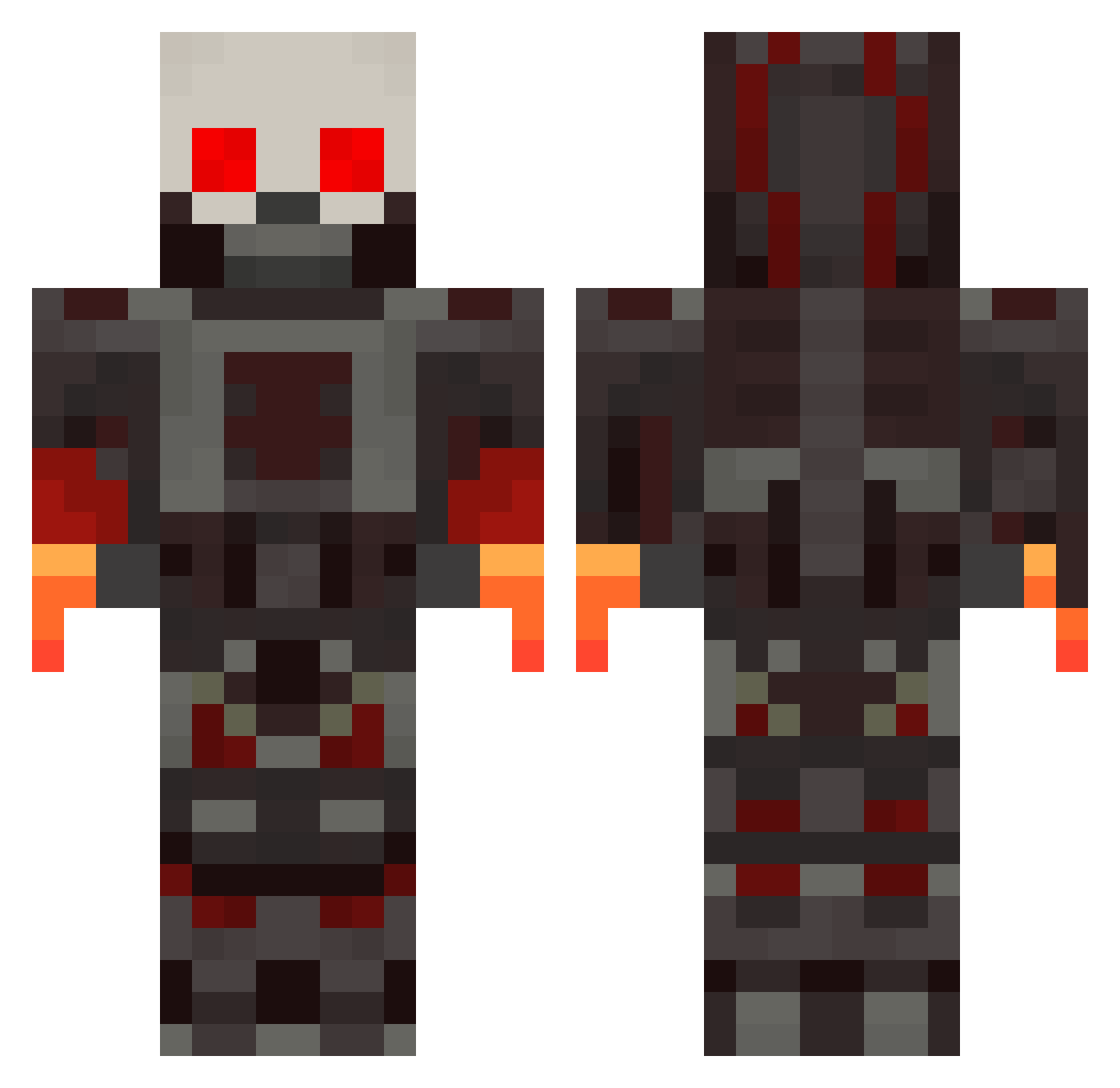 Koritoss Minecraft skin, front and back view
