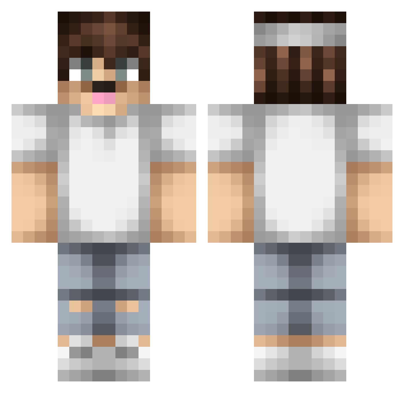 Devolved Minecraft skin, front and back view
