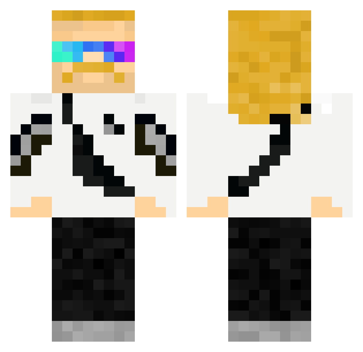 NaquetZ Minecraft skin, front and back view