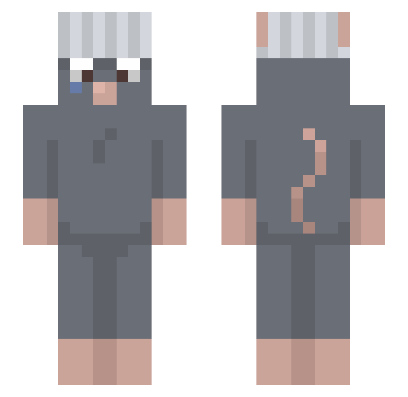 Necrotec Minecraft skin, front and back view