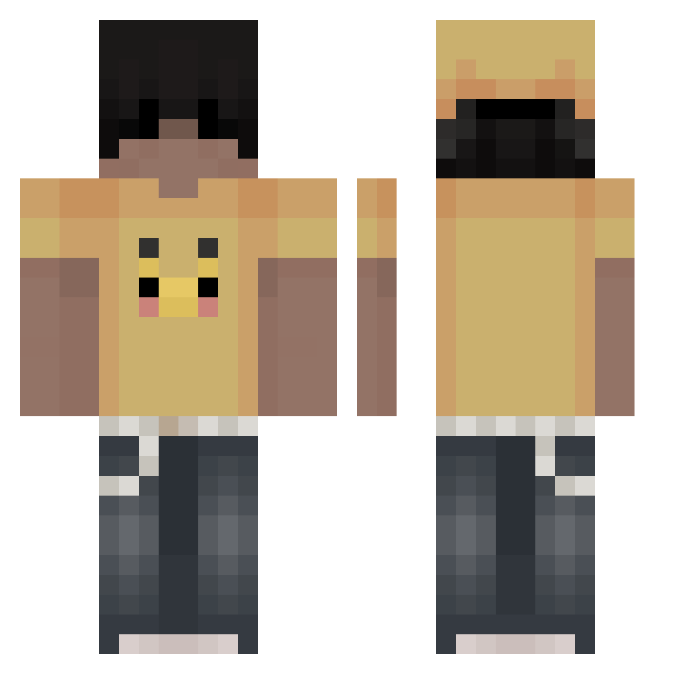 155C Minecraft skin, front and back view