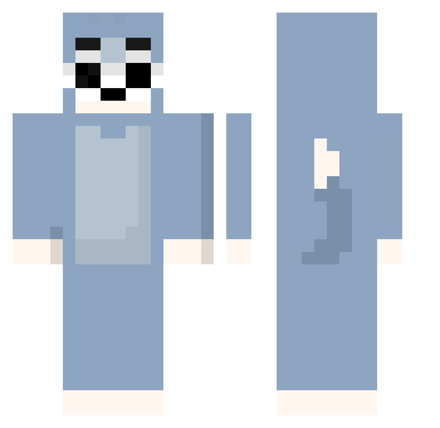 Overwinning Minecraft skin, front and back view