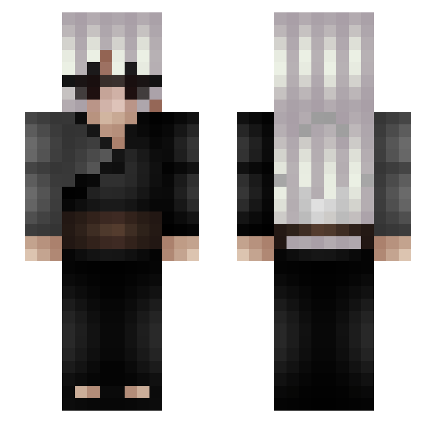 02bj Minecraft skin, front and back view