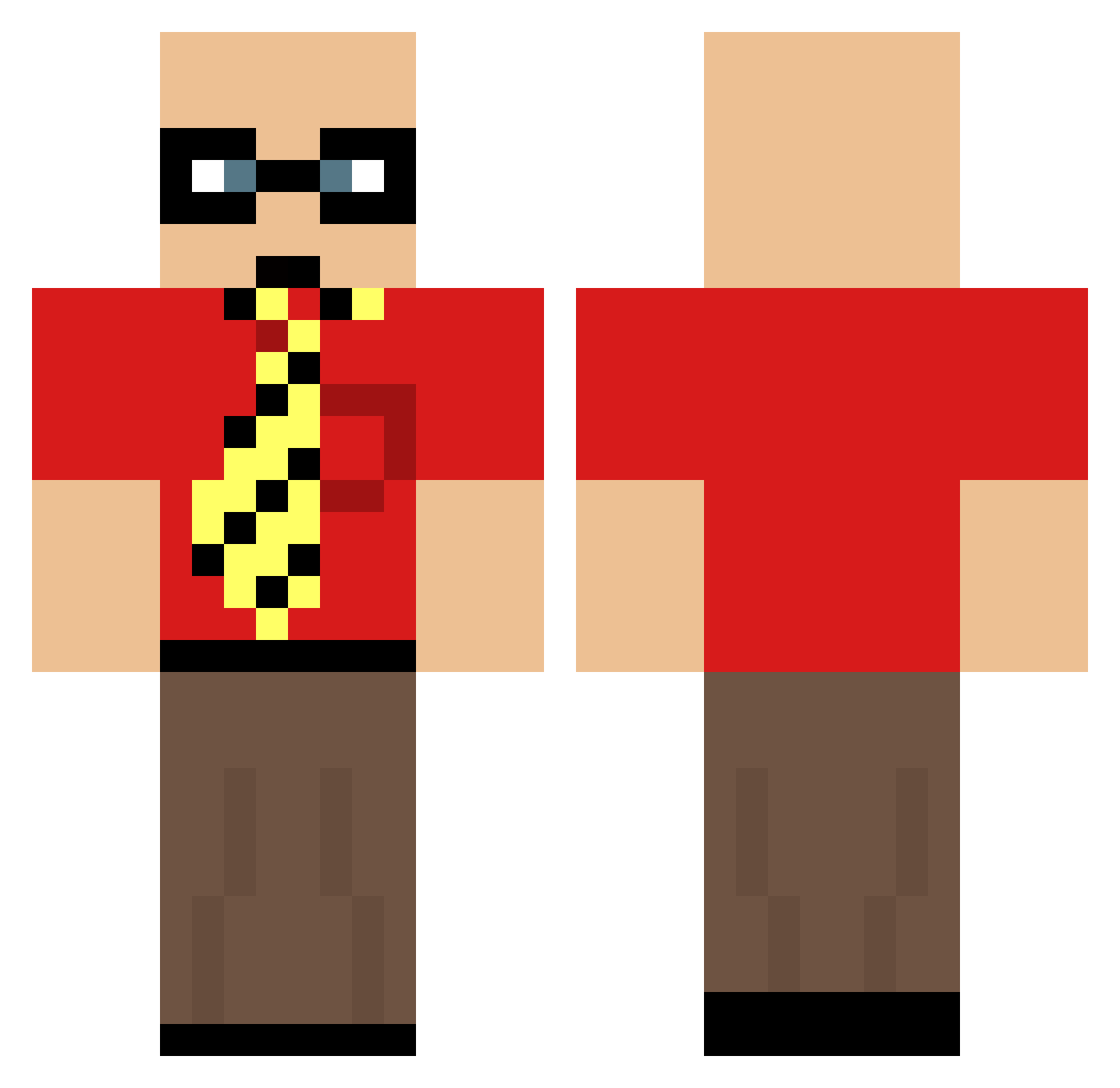 Trades Minecraft skin, front and back view