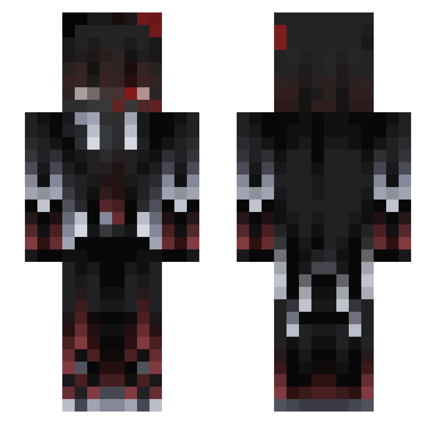 Xilomoty Minecraft skin, front and back view