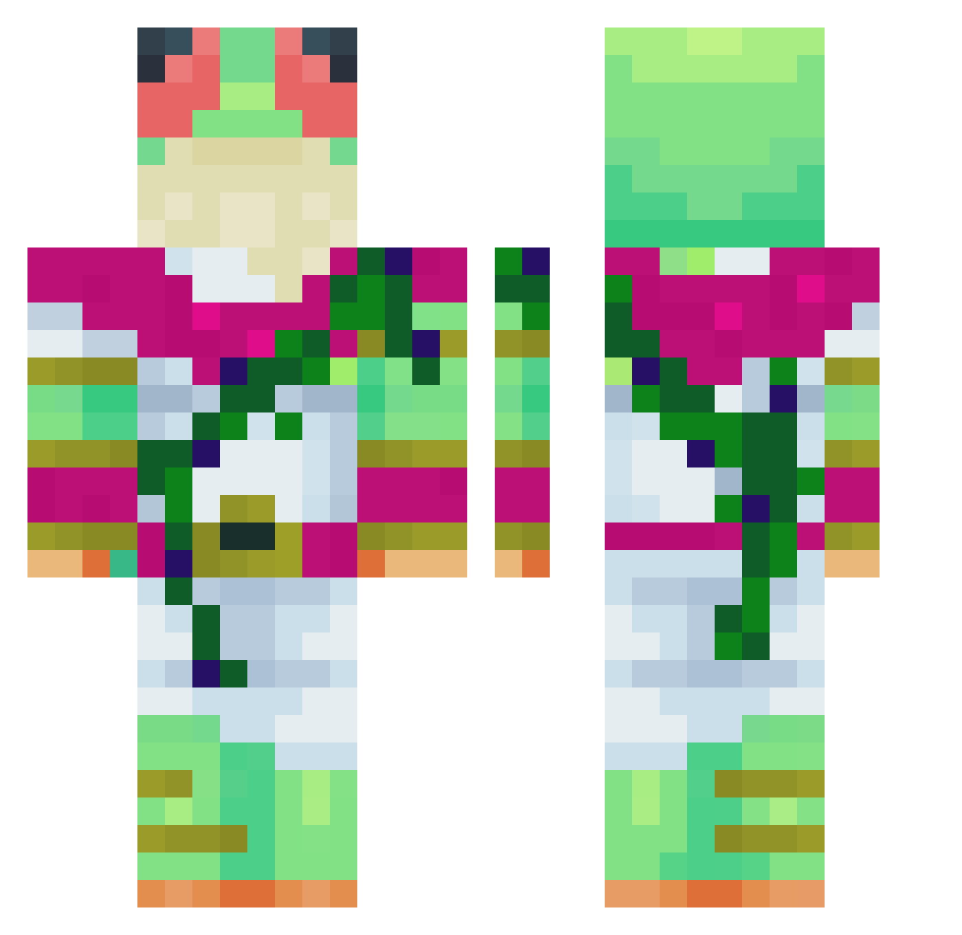TheBigDysaster Minecraft skin, front and back view