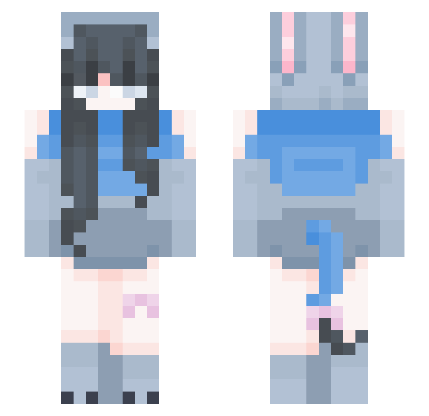 okinamori Minecraft skin, front and back view