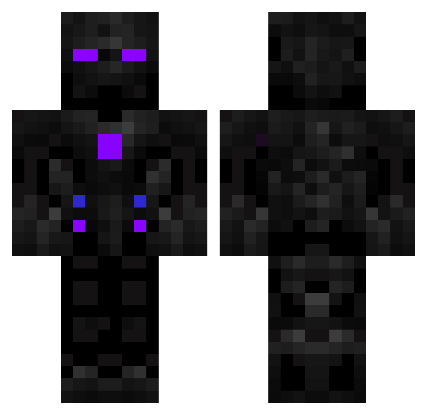 EventivOwl Minecraft skin, front and back view