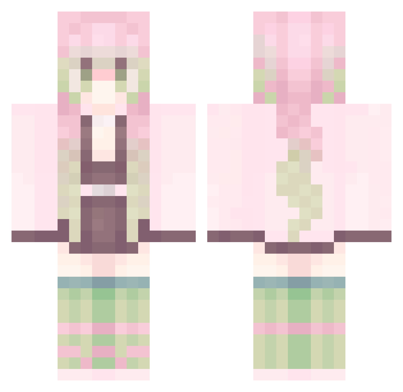 Midori1106 Minecraft skin, front and back view