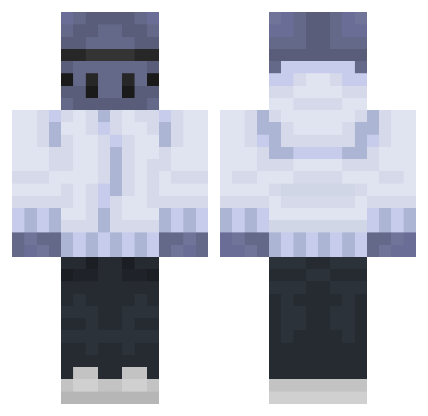 Darkfires102 Minecraft skin, front and back view