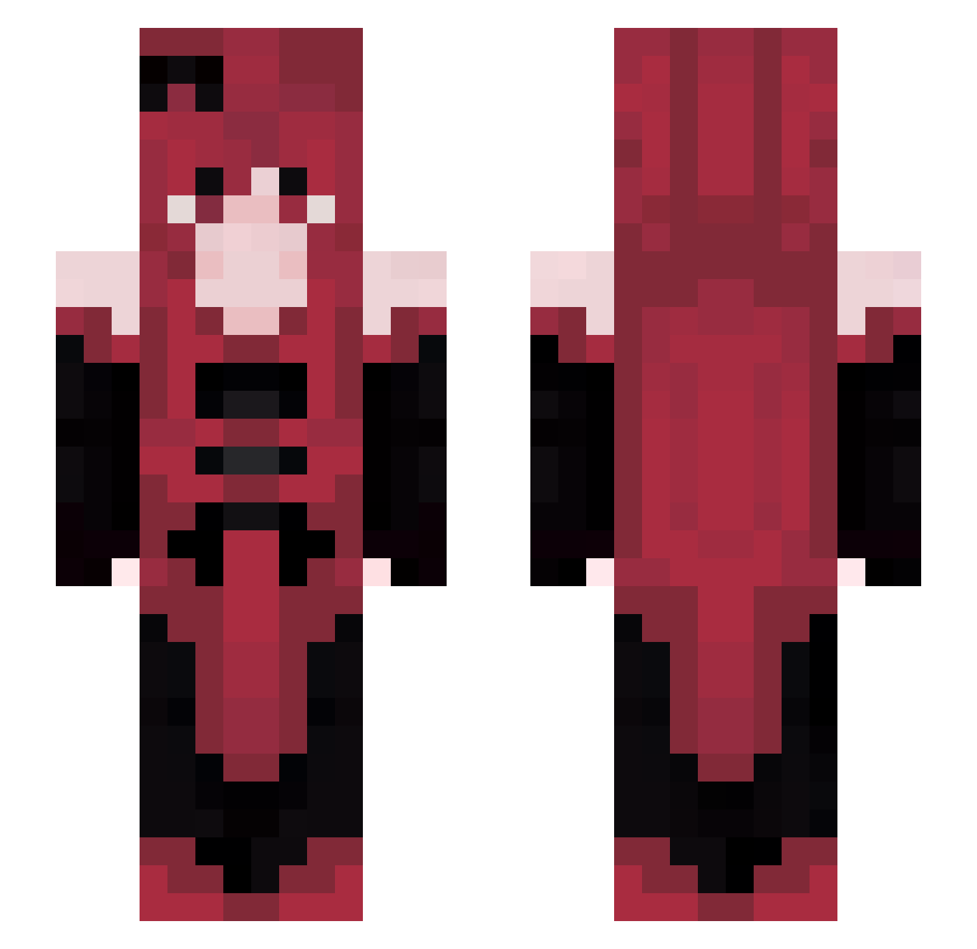 UNeedHead Minecraft skin, front and back view